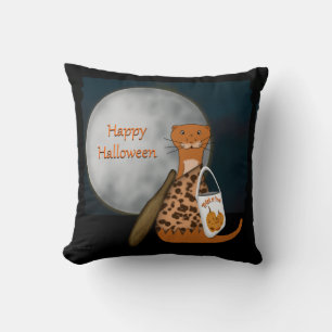 Oliver The Otter Posing In His Halloween Costume Cushion