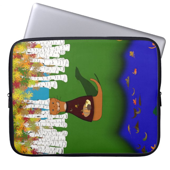 Oliver The Otter River Wolf Lake Autumn Polyester  Laptop Sleeve (Front)