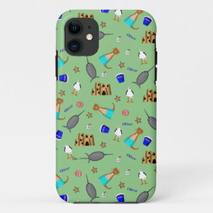 Oliver The Otter Summer Beach Vacation Pattern iPhone 11 Case