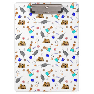 Oliver The Otter Summer Beach Vacation Pattern Clipboard