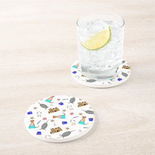 Oliver The Otter Summer Beach Vacation Pattern Coaster