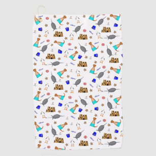 Oliver The Otter Summer Beach Vacation Pattern Golf Towel