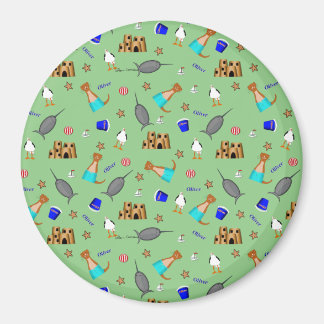 Oliver The Otter Summer Beach Vacation Pattern Magnet