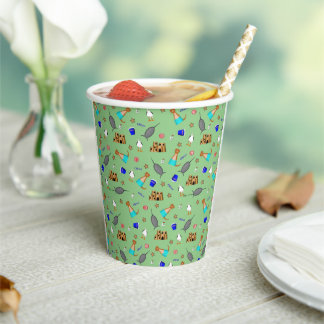 Oliver The Otter Summer Beach Vacation Pattern Paper Cups