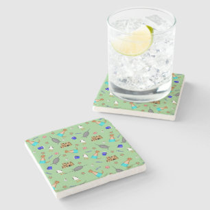 Oliver The Otter Summer Beach Vacation Pattern Stone Coaster