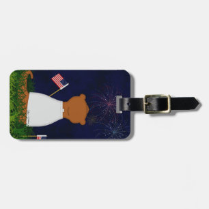 Oliver The Otter Watching Fireworks Luggage Tag