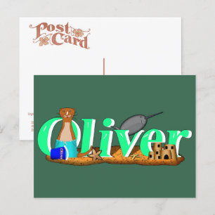 Oliver The Otter's at the Beach Postcard