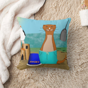 Oliver The Otter's Beach Vacation Cushion