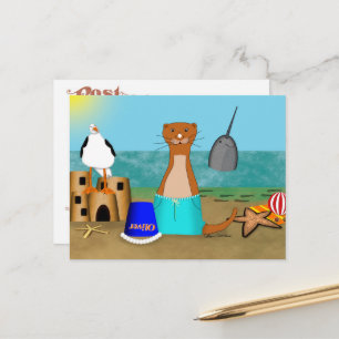 Oliver The Otter's Beach Vacation Postcard