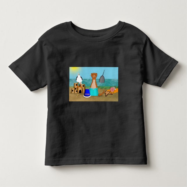 Oliver The Otter's Beach Vacation Toddler T-Shirt (Front)