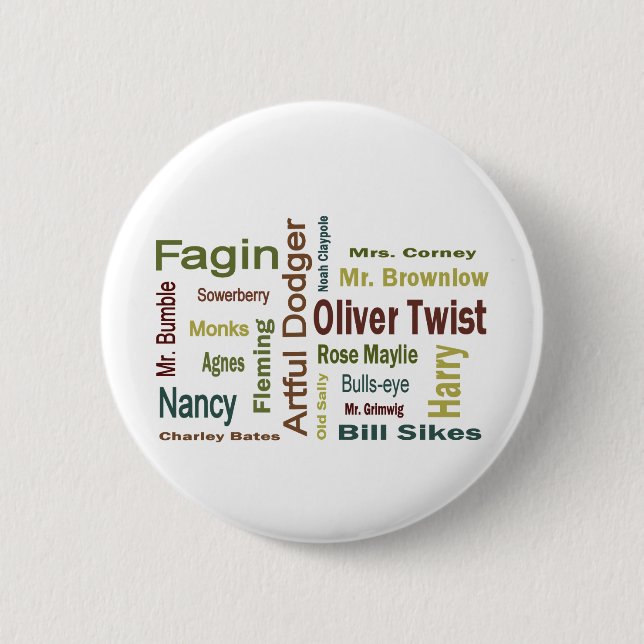 Oliver Twist Characters 6 Cm Round Badge (Front)