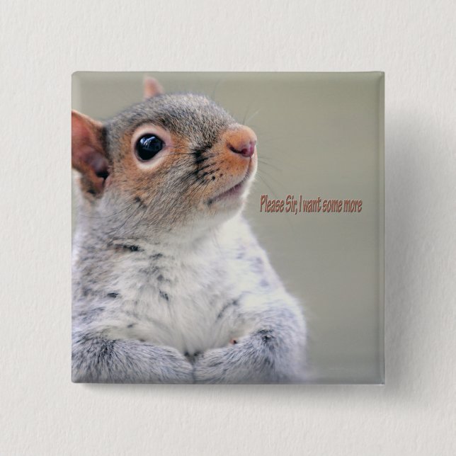 Oliver Twist Squirrel 15 Cm Square Badge (Front)