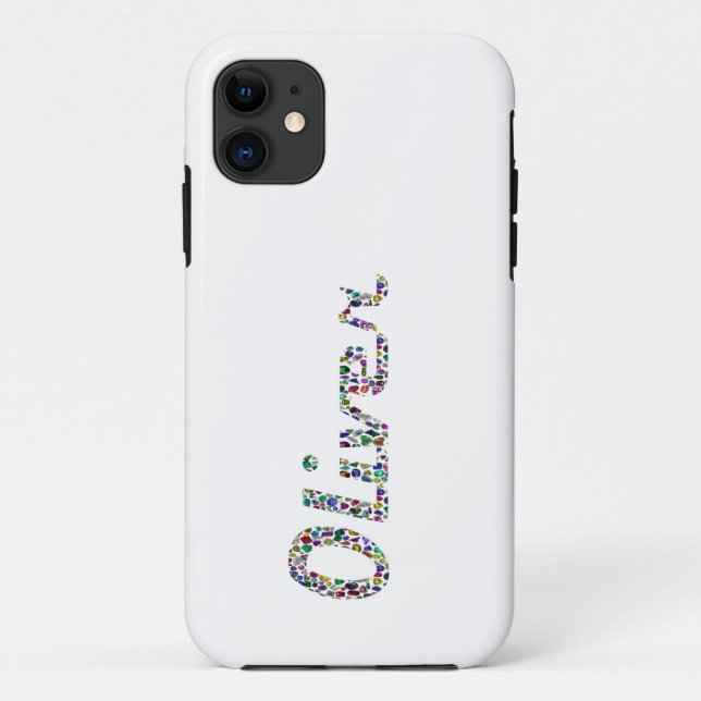 Oliver Typography with Colourful Pattern Design Case-Mate iPhone Case (Back)