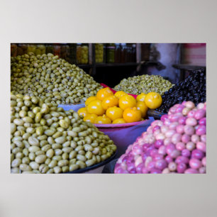 Olives And Lemon At Market Poster