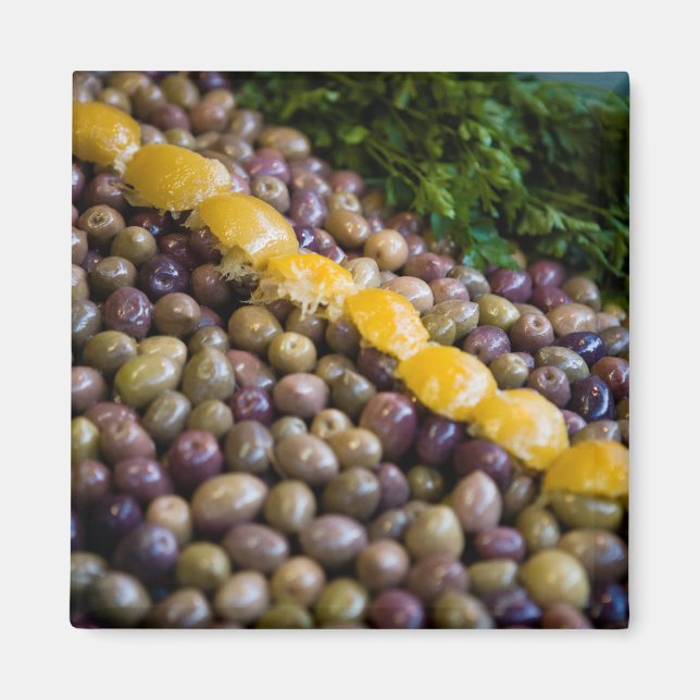 Olives Displayed At Market Magnet (Front)