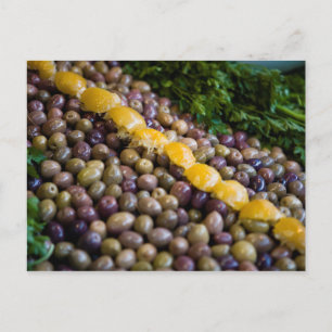 Olives Displayed At Market Postcard