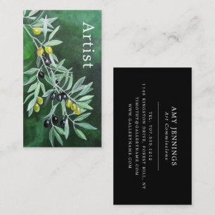 Olives in the November Dusk Painting by Alfred Fox Business Card