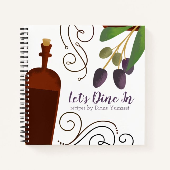 olives vinegar personalised cookbook recipe notebook (Front)