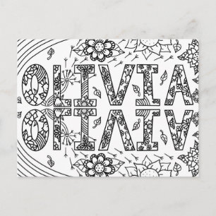 Olivia, A Card for you to Colour