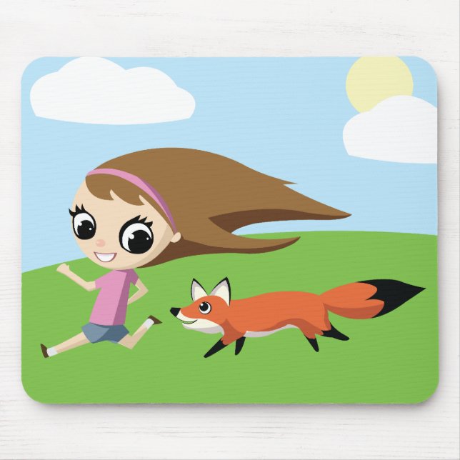 Olivia and Cheddar Mouse Pad (Front)