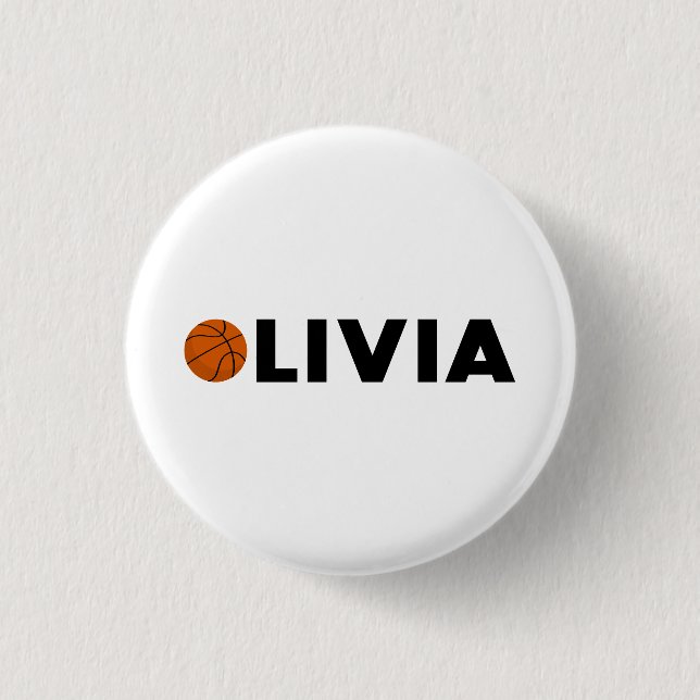 Olivia Basketball 3 Cm Round Badge (Front)