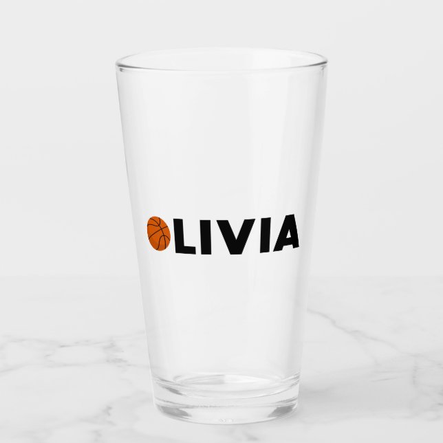 Olivia Basketball Glass (Front)