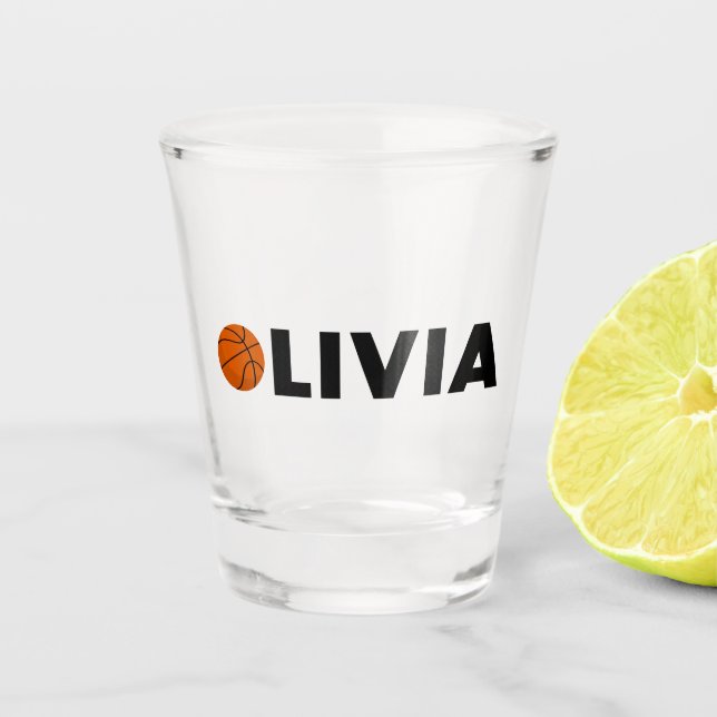 Olivia Basketball Shot Glass (Front)