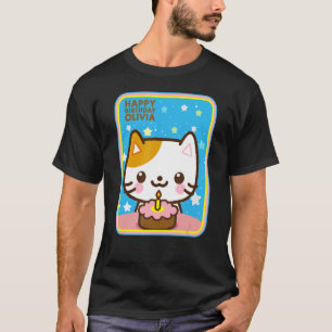 Olivia Birthday Kitten Cat Cute Kitty Loves You so T-Shirt