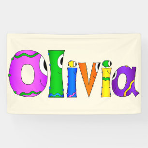 "Olivia" Cartoon Character Name Banner