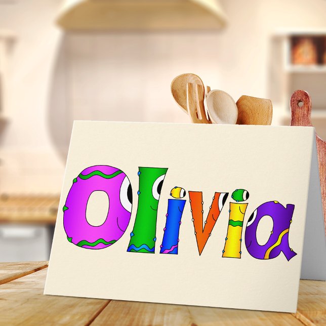 "Olivia" Cartoon Character Name Card (Hey! Take a look at this most awesome cartoon name card "Olivia"!)