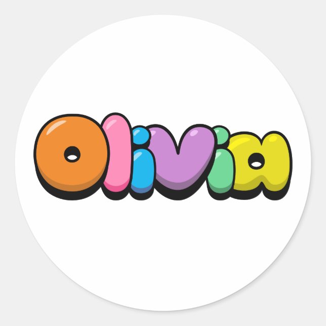 Olivia Classic Round Sticker (Front)