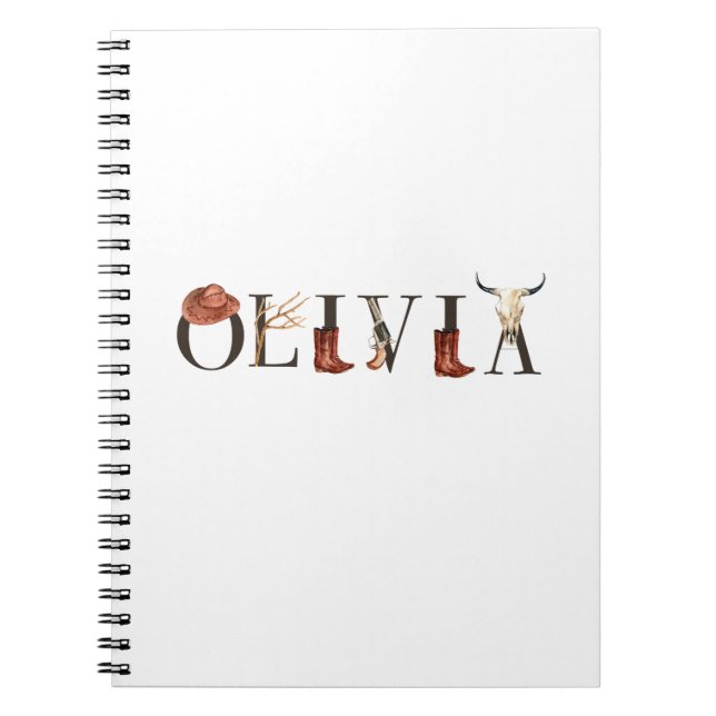 Olivia Cowboy Girl,  Western Cowgirls, Cowboy Girl Notebook (Front)