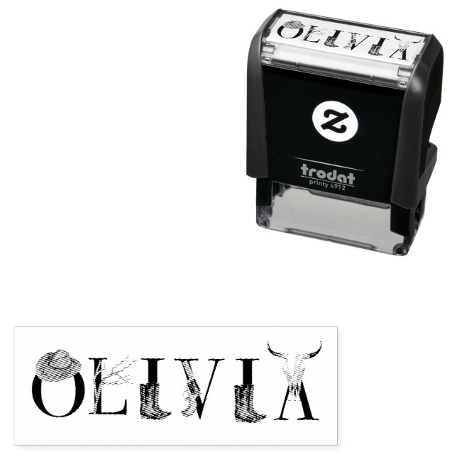 Olivia Cowboy Girl,  Western Cowgirls, Cowboy Girl Self-inking Stamp (In Situ)