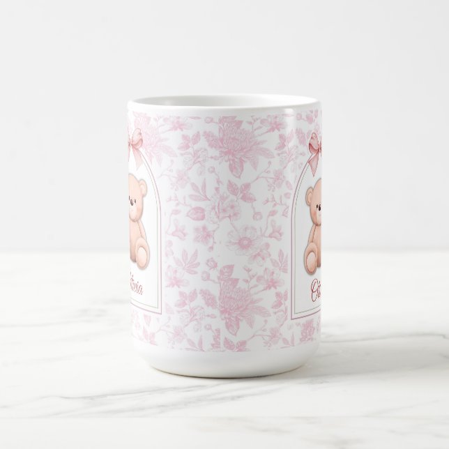 Olivia | Custom Pink Teddy Bear Nursery Design  Coffee Mug (Center)