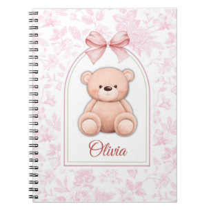 Olivia   Custom Pink Teddy Bear Nursery Design  Notebook