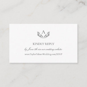 Olivia Elegant Monogram Wedding Website RSVP Enclosure Card