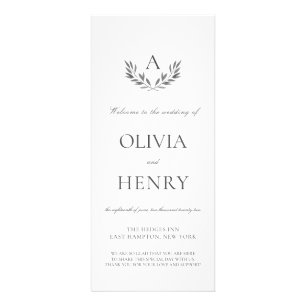 Olivia Elegant Simple Double-Sided Wedding Program Rack Card