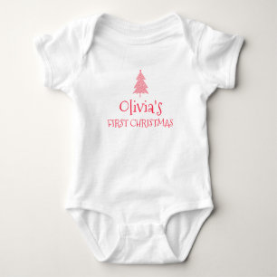 Olivia First Christmas Baby 1st Xmas Name Outfit Bodysuit