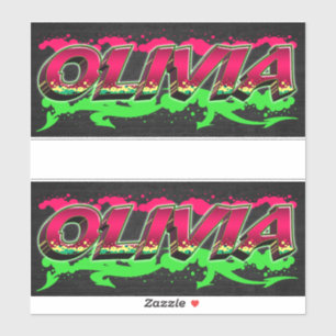 Olivia First Name Graffiti Sticker