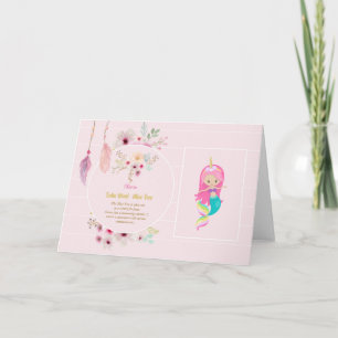OLIVIA - Girls Name Meaning Gift - Mermaid Unicorn Card