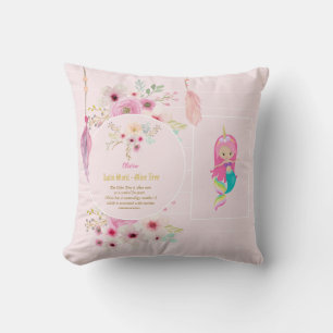 OLIVIA - Girls Name Meaning Gift - Mermaid Unicorn Cushion
