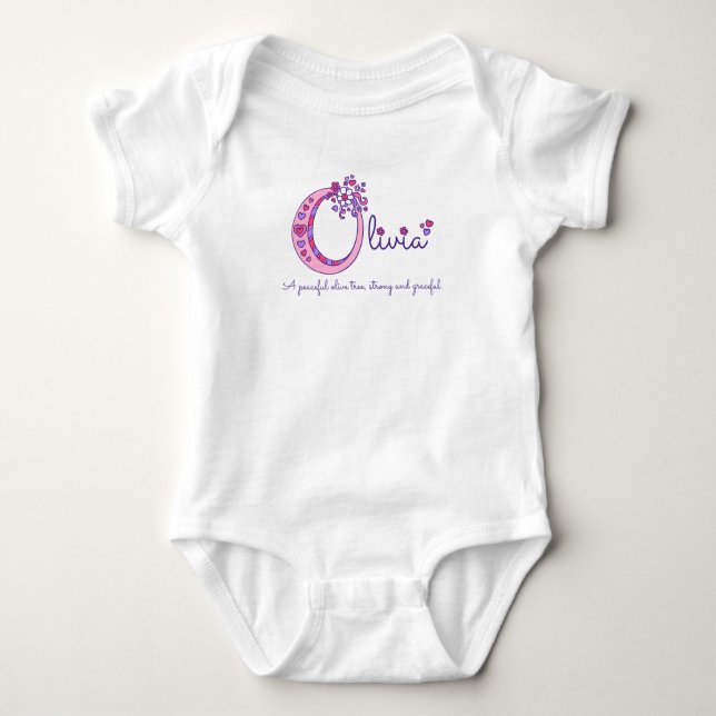 Olivia girls name meaning O monogram shirt (Front)