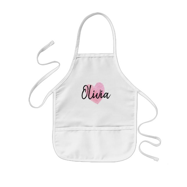 Olivia Heart Kids Apron (Front)