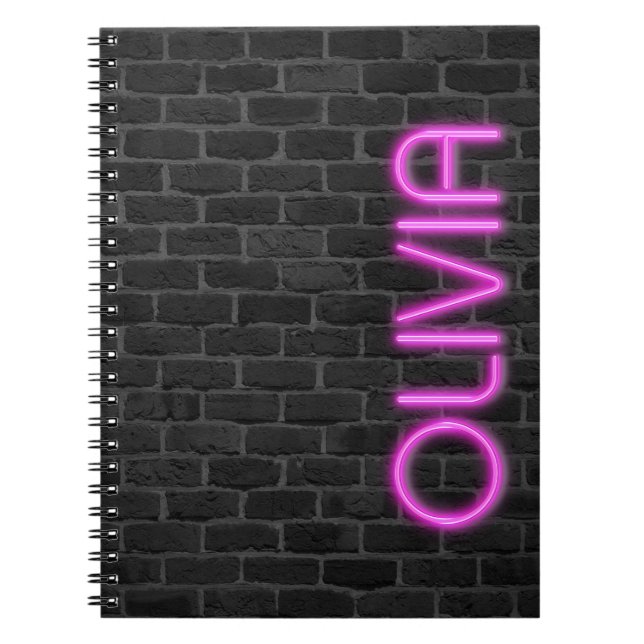 OLIVIA In PINK Neon Lights   Notebook (Front)