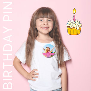 Olivia is 7 Personalised Birthday Girl Photo 6 Cm Round Badge