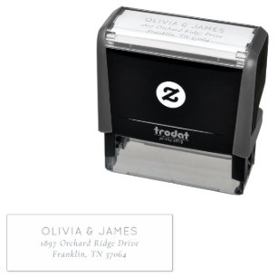 Olivia & James Elegant Black Serif Self-inking Stamp