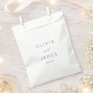 Olivia James Minimalist Gray Serif Favour Bag