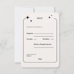 OLIVIA Modern Ivory Celestial RSVP Response Card