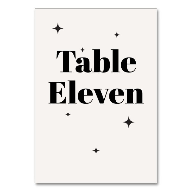 OLIVIA Modern Ivory Celestial Wedding Breakfast Table Number (Front)