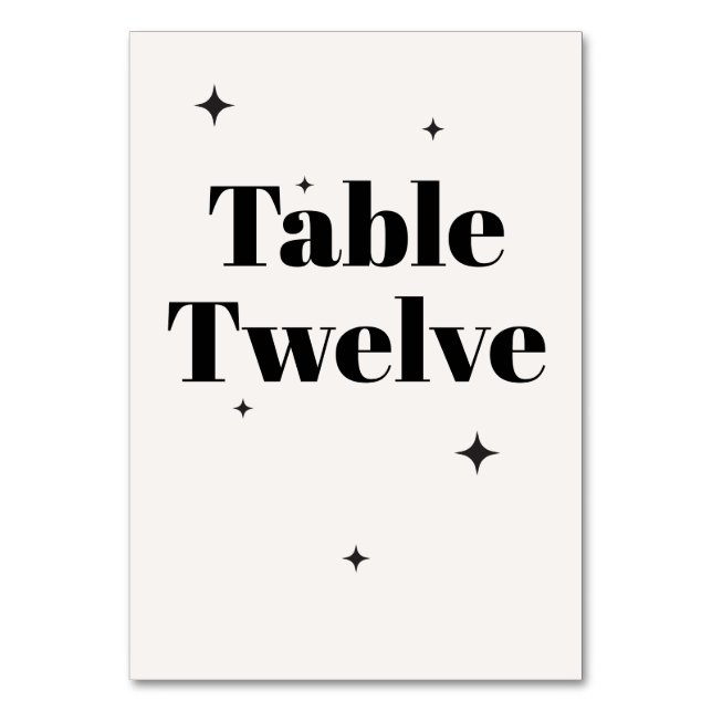 OLIVIA Modern Ivory Celestial Wedding Breakfast Table Number (Front)